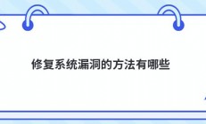 修复系统漏洞的方法有哪些