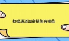 数据通道加密措施有哪些